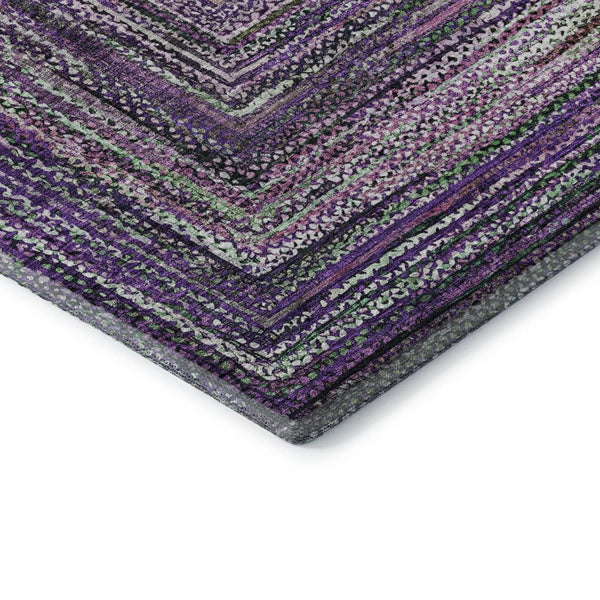 HomeRoots 9' X 12' Stylish Purple & Gray Geometric Area Rug - UV Protected, Stain Resistant, Perfect for Pets! 699261