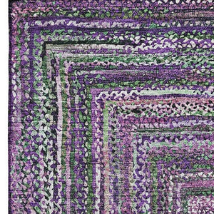 HomeRoots 9' X 12' Stylish Purple & Gray Geometric Area Rug - UV Protected, Stain Resistant, Perfect for Pets! 699261