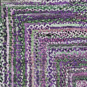 HomeRoots 10' X 14' Purple And Gray Geometric Area Rug - Durable, Washable, UV-Protected for Busy Homes 699262