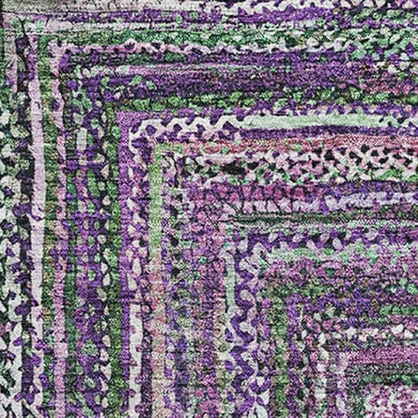 HomeRoots 10' X 14' Purple And Gray Geometric Area Rug - Durable, Washable, UV-Protected for Busy Homes 699262