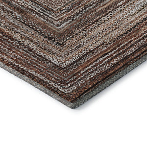 HomeRoots 8' X 10' Geometric Terra Cotta and Beige Area Rug - Washable, UV Protected, Stain-Resistant Comfort 699272