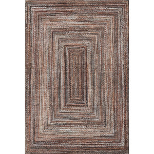 HomeRoots 10' X 14' Stylish Terra Cotta & Beige Geometric Washable Area Rug with UV Protection & Comfort 699274