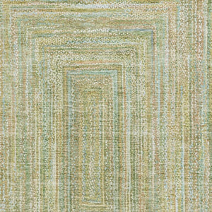 HomeRoots 9' X 12' Artichoke Green & Blue Geometric Area Rug - Washable, Durable & UV Protected for Busy Homes 699279