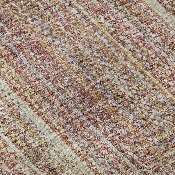 HomeRoots 5' x 8' Transitional Geometric Area Rug in Rust & Mauve - Washable, UV Protected, Stain Resistant 699282