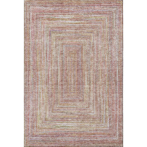 HomeRoots 9' X 12' Geometric Area Rug in Rust & Mauve - Washable, UV Protected, Family-Friendly Design 699285