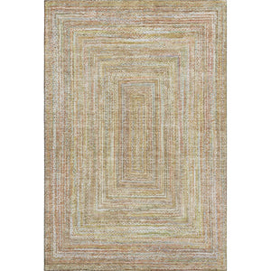 HomeRoots 8' X 10' Tan and Beige Geometric Area Rug - Durable, Washable, UV-Protected for Modern Spaces 699290