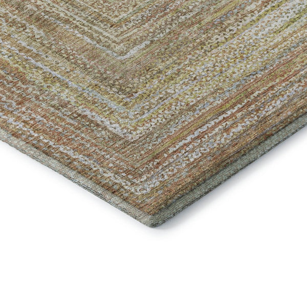 HomeRoots 8' X 10' Tan and Beige Geometric Area Rug - Durable, Washable, UV-Protected for Modern Spaces 699290