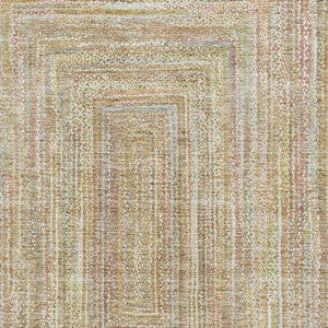 HomeRoots 10' Tan and Beige Geometric Area Rug - Washable, UV-Protected, Stain Resistant for Modern Homes 699292