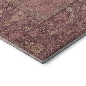 HomeRoots 8' Blush & Beige Oriental Round Rug - Washable, Stain Resistant, UV Protected for Stylish Living Spaces 699301