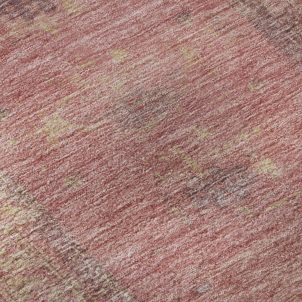 HomeRoots 8' Blush & Beige Oriental Round Rug - Washable, Stain Resistant, UV Protected for Stylish Living Spaces 699301