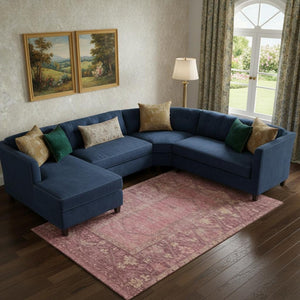 HomeRoots 10' X 14' Blush and Beige Oriental Area Rug - UV-Protected, Stain-Resistant, Non-Slip Backing 699304