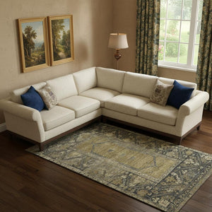 HomeRoots 9' X 12' Brown Charcoal Oriental Area Rug - Stylish, Washable, Stain-Resistant, UV Protected Elegance 699309