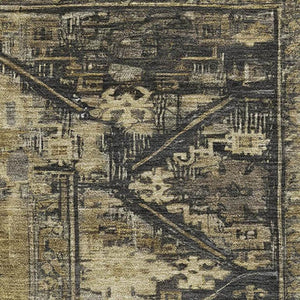 HomeRoots 9' X 12' Brown Charcoal Oriental Area Rug - Stylish, Washable, Stain-Resistant, UV Protected Elegance 699309