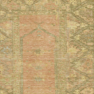 HomeRoots 8' X 10' Coral and Gold Oriental Area Rug - Washable, UV Protected, Stain-Resistant for Busy Homes 699320