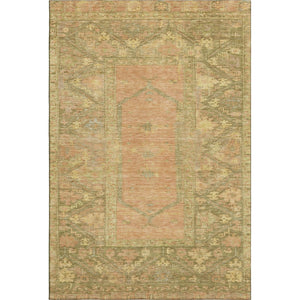 HomeRoots 9' X 12' Coral and Gold Oriental Area Rug - UV Protected, Stain Resistant, Easy Care for Everyday Use 699321