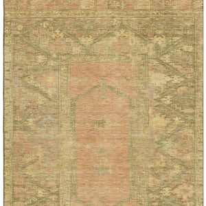 HomeRoots 10' X 14' Coral & Gold Oriental Area Rug - Washable, UV-Protected, Durable for Kids & Pets! 699322