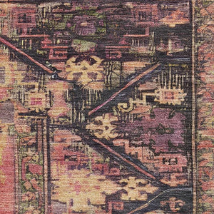 HomeRoots 5' X 8' Salmon & Charcoal Oriental Area Rug – Washable, UV-Protected, Stain-Resistant & Non-Slip! 699330