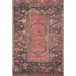 HomeRoots 8' X 10' Salmon & Charcoal Oriental Area Rug - Durable, Washable Design with UV Protection & Style 699332