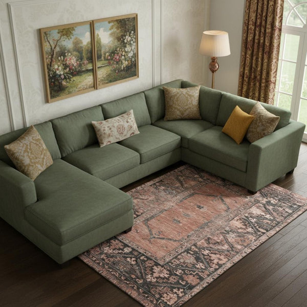 HomeRoots 9' X 12' Terra Cotta & Charcoal Washable Oriental Area Rug - Durable, Stain-Resistant, UV Protected! 699339