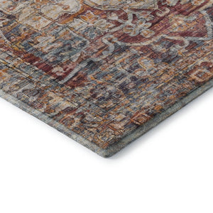 HomeRoots 9' X 12' Elegant Copper Gray & Ivory Washable Area Rug – UV Protected, Stain Resistant, Durable Design 699345