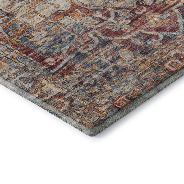 HomeRoots 9' X 12' Elegant Copper Gray & Ivory Washable Area Rug – UV Protected, Stain Resistant, Durable Design 699345