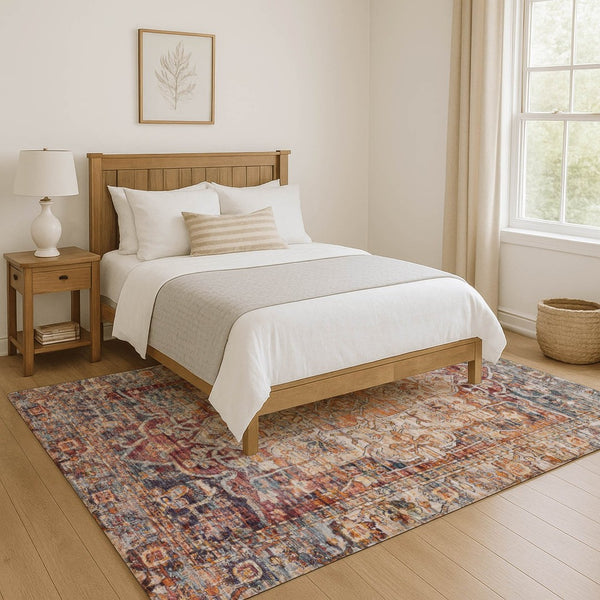 HomeRoots 9' X 12' Elegant Copper Gray & Ivory Washable Area Rug – UV Protected, Stain Resistant, Durable Design 699345