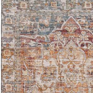 HomeRoots 9' X 12' Elegant Copper Gray & Ivory Washable Area Rug – UV Protected, Stain Resistant, Durable Design 699345