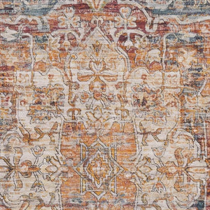 HomeRoots 10' X 14' Copper Gray & Ivory Oriental Area Rug - UV Protected, Washable, Durable for Busy Homes 699346