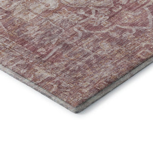 HomeRoots 5' X 8' Rust and Ivory Oriental Area Rug – Durable, Washable, UV-Protected with Non-Slip Backing 699348