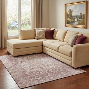 HomeRoots 8' X 10' Elegant Rust and Ivory Oriental Area Rug – Machine-Washable, Stain-Resistant, UV Protected! 699350
