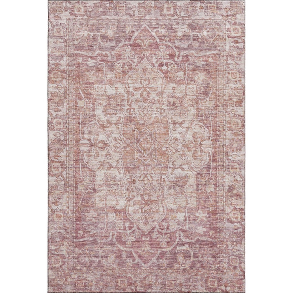 HomeRoots 8' X 10' Elegant Rust and Ivory Oriental Area Rug – Machine-Washable, Stain-Resistant, UV Protected! 699350