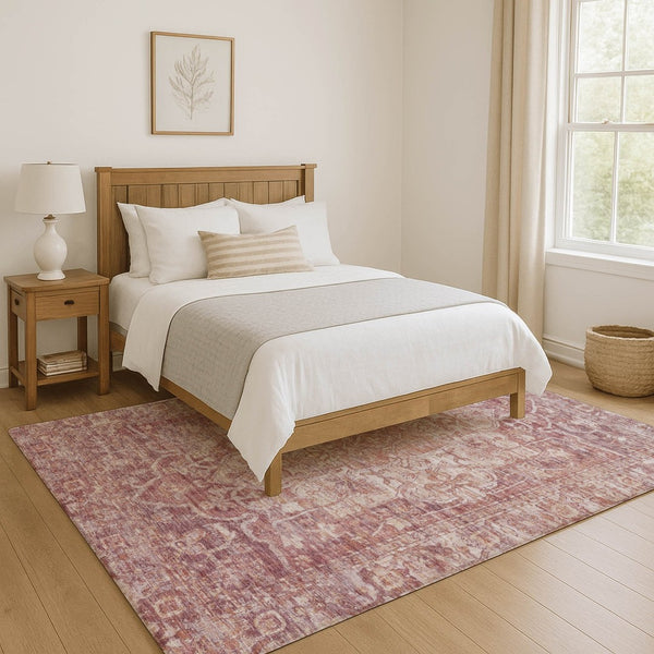 HomeRoots 8' X 10' Elegant Rust and Ivory Oriental Area Rug – Machine-Washable, Stain-Resistant, UV Protected! 699350