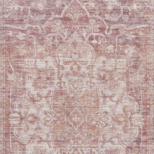 HomeRoots 8' X 10' Elegant Rust and Ivory Oriental Area Rug – Machine-Washable, Stain-Resistant, UV Protected! 699350