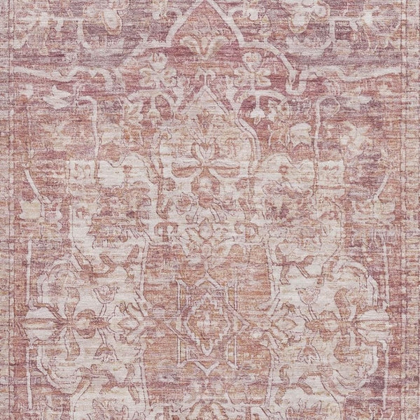 HomeRoots 8' X 10' Elegant Rust and Ivory Oriental Area Rug – Machine-Washable, Stain-Resistant, UV Protected! 699350