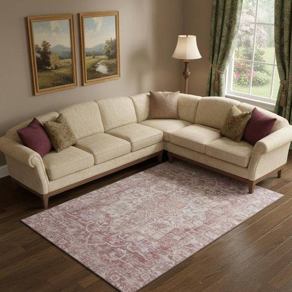 HomeRoots 10' X 14' Elegant Rust and Ivory Oriental Area Rug with Stain Resistance and UV Protection for Homes 699352