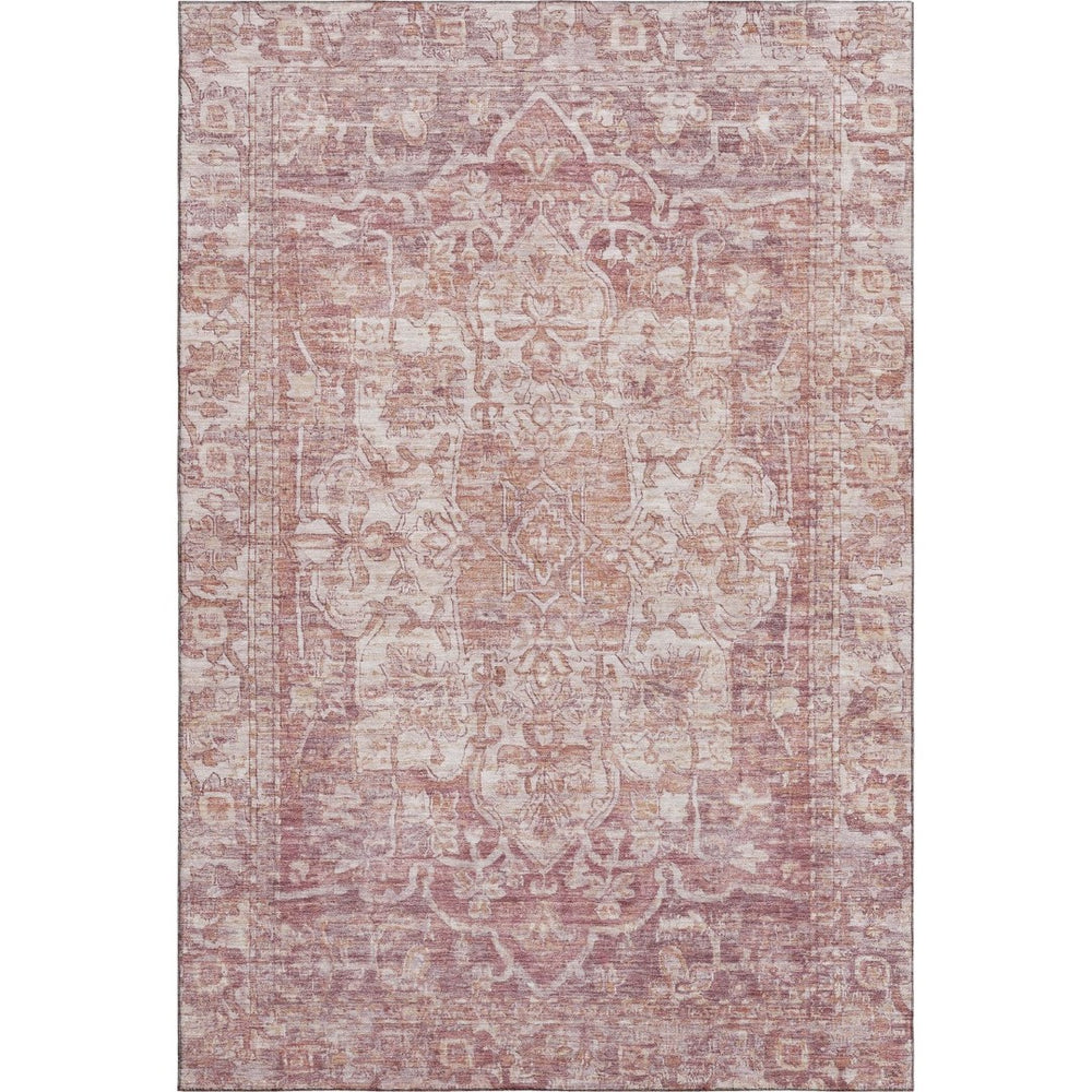 HomeRoots 10' X 14' Elegant Rust and Ivory Oriental Area Rug with Stain Resistance and UV Protection for Homes 699352