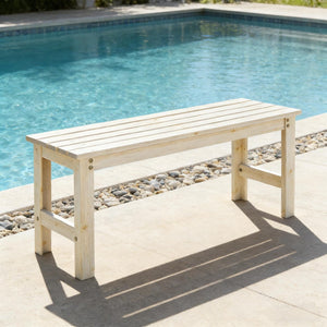 English Elm Garden Outdoor Bench Slatted Hdpe Two Person Patio Seat Weather Resistant Matte T3971P445204