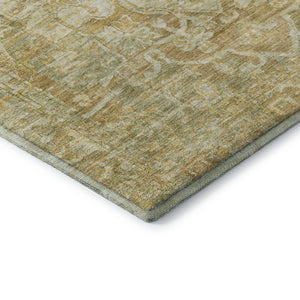 HomeRoots 8' X 10' Elegant Tan Gold Ivory Washable Oriental Area Rug with UV Protection & Stain Resistance 699362