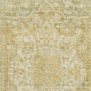 HomeRoots 8' X 10' Elegant Tan Gold Ivory Washable Oriental Area Rug with UV Protection & Stain Resistance 699362