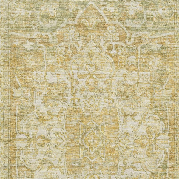 HomeRoots 8' X 10' Elegant Tan Gold Ivory Washable Oriental Area Rug with UV Protection & Stain Resistance 699362