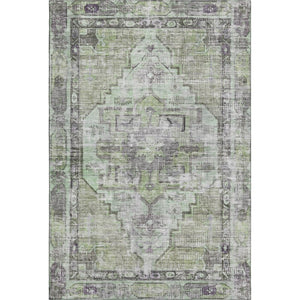 HomeRoots 8' X 10' Artichoke Green Oriental Area Rug - Durable, Washable, UV Protected, Perfect for Any Space 699374