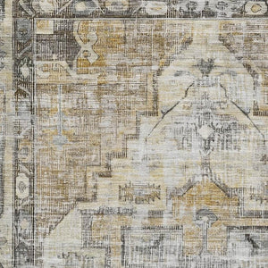 HomeRoots 9' Elegant Brown Gray Silver Oriental Washable Area Rug - UV Protected, Stain Resistant, Durable Design 699381
