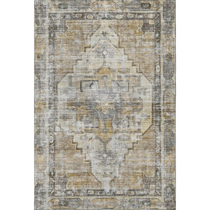 HomeRoots 10' X 14' Elegant Brown Gray Silver Oriental Washable Area Rug with UV Protection for Homes 699382