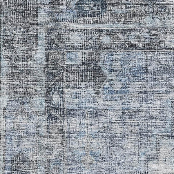 HomeRoots 8' X 10' Blue and Gray Oriental Area Rug - Washable, Stain-Resistant, UV Protected for Family Homes 699386