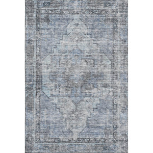 HomeRoots 10' X 14' Blue and Gray Oriental Washable Area Rug - Durable, Stain-Resistant, UV-Protected Comfort 699388
