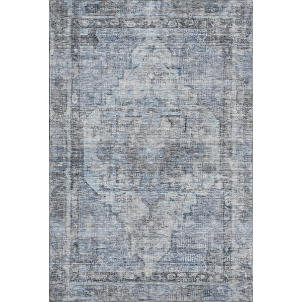 HomeRoots 10' X 14' Blue and Gray Oriental Washable Area Rug - Durable, Stain-Resistant, UV-Protected Comfort 699388