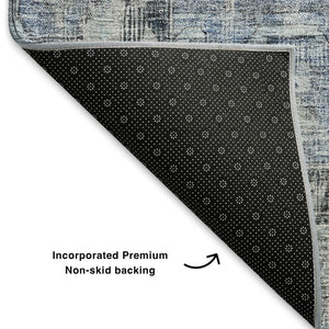 HomeRoots 10' X 14' Blue and Gray Oriental Washable Area Rug - Durable, Stain-Resistant, UV-Protected Comfort 699388