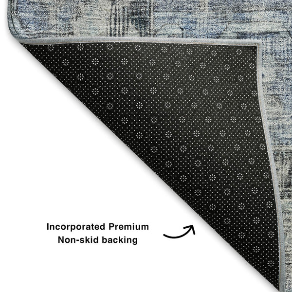 HomeRoots 10' X 14' Blue and Gray Oriental Washable Area Rug - Durable, Stain-Resistant, UV-Protected Comfort 699388
