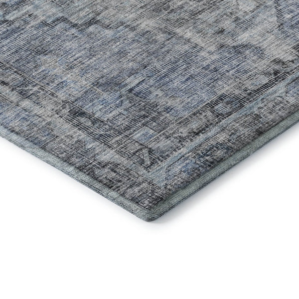 HomeRoots 10' X 14' Blue and Gray Oriental Washable Area Rug - Durable, Stain-Resistant, UV-Protected Comfort 699388