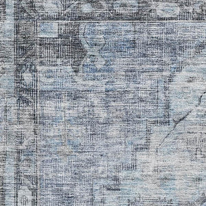 HomeRoots 10' X 14' Blue and Gray Oriental Washable Area Rug - Durable, Stain-Resistant, UV-Protected Comfort 699388